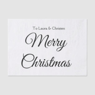 Merry Christmas add name text custom family gift Tissue Paper