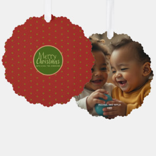 Merry Christmas Add Photo Paper Ornament Card