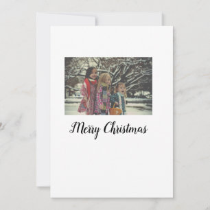 merry christmas add photo text holiday custom invitation