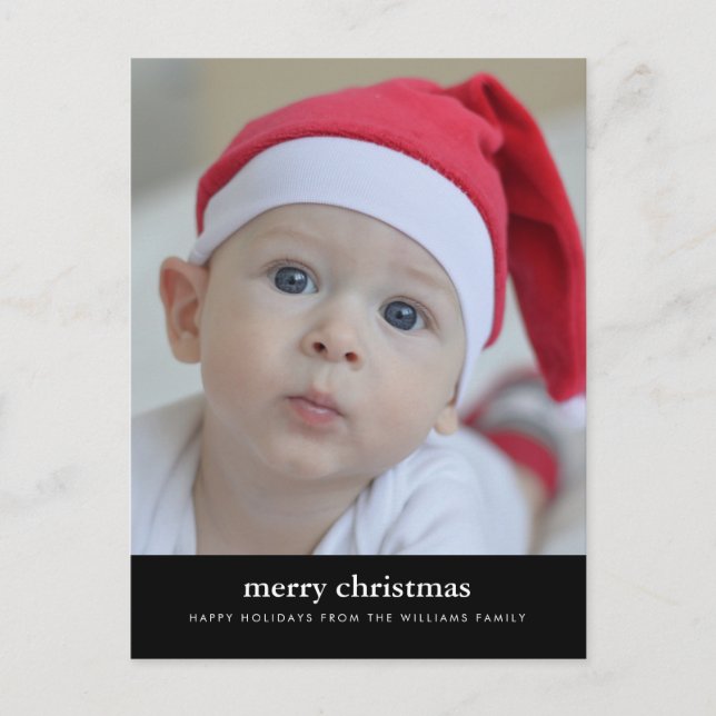 MERRY CHRISTMAS Add Your Family Photo Postcard (Front)
