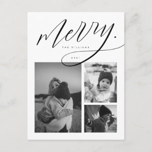 MERRY CHRISTMAS Add Your Family Photo Postcard