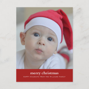 MERRY CHRISTMAS Add Your Family Photo Postcard