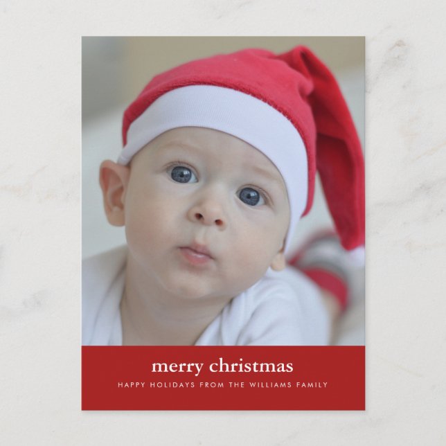 MERRY CHRISTMAS Add Your Family Photo Postcard (Front)
