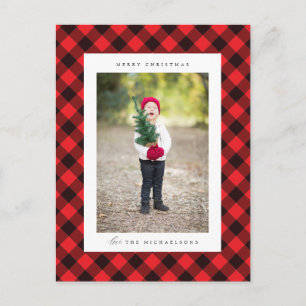 Merry Christmas ADD YOUR FAMILY PHOTO Postcard