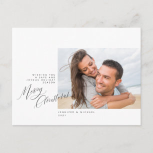 Merry Christmas ADD YOUR FAMILY PHOTO Postcard