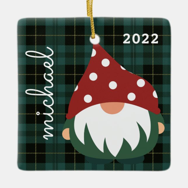 MERRY CHRISTMAS | Add Your Photo Ceramic Ornament (Front)