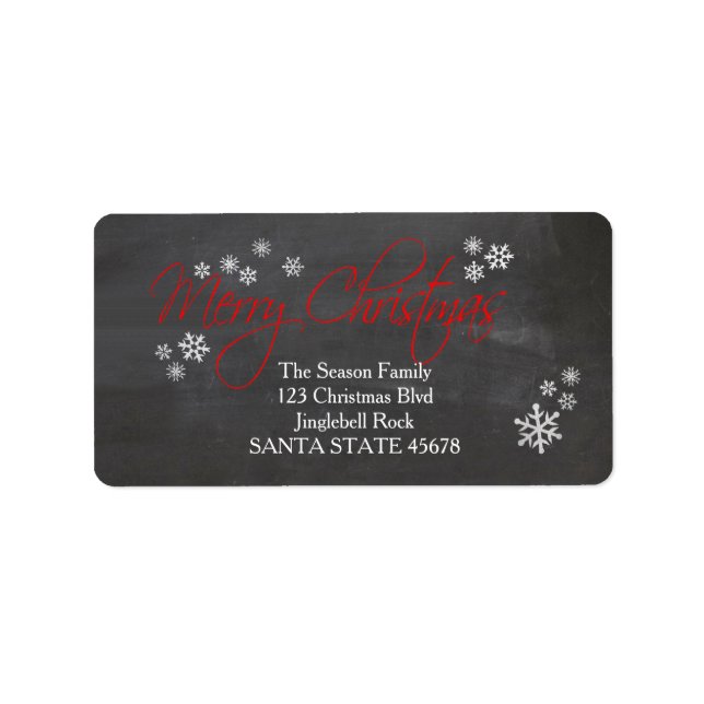 Merry Christmas address Label (Front)