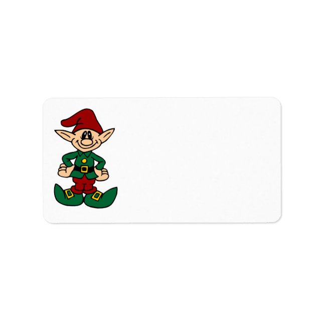 Merry Christmas Address Labels Cute Elf (Front)