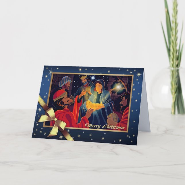 Merry Christmas. Adoration of the Magi Holiday Card (Front)