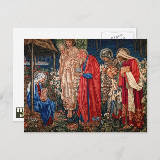 Merry Christmas. Adoration of the Magi Holiday Postcard (Front/Back)