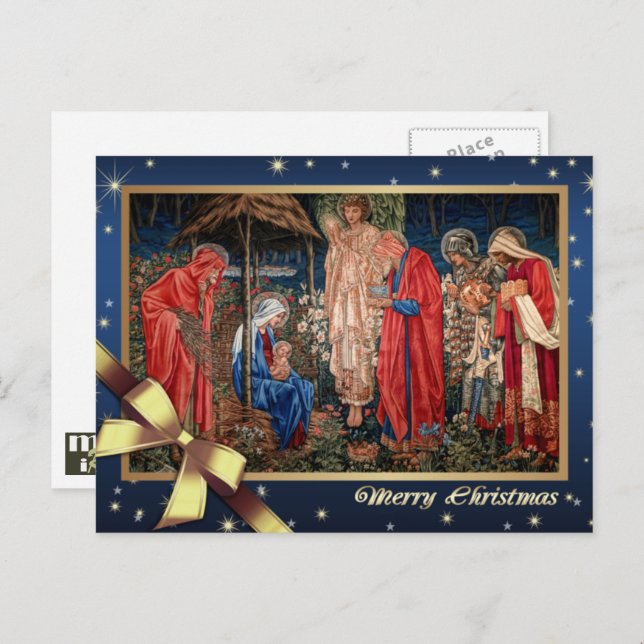 Merry Christmas. Adoration of the Magi  Holiday Postcard (Front/Back)