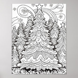 Merry Christmas Adult Colouring Poster