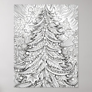 Merry Christmas Adult Colouring Poster