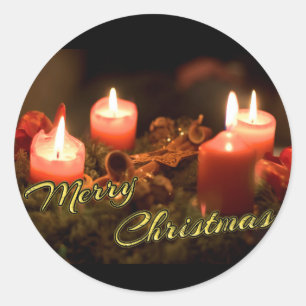 Merry Christmas Advent Wreath! Classic Round Sticker