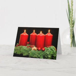 Merry christmas advent wreath holiday card