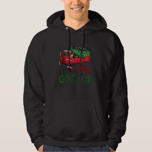 Merry Christmas Aeroplane Christmas Tree Pilot Hoodie