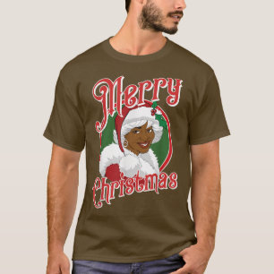 Merry Christmas African American Santa Black Mrs C T-Shirt