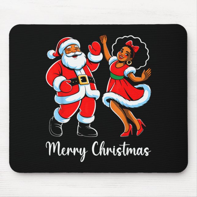 Merry Christmas African American Santa Claus Xmas  Mouse Mat (Front)