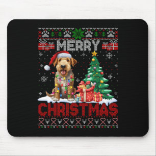 Merry Christmas Airedale Terrier Dog Lover Ugly Xm Mouse Mat