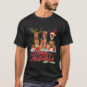 Merry Christmas Airedale Terrier Santa Reindeer Li T-Shirt