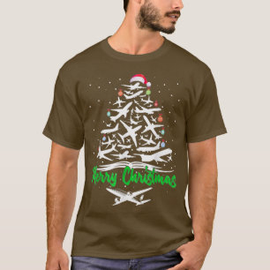 Merry Christmas Airplane Christmas Tree Plane Xma T-Shirt