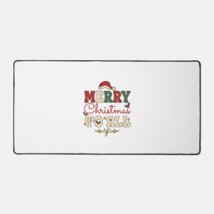 Merry Christmas All Santa Hat Lightning Stars Desk Mat