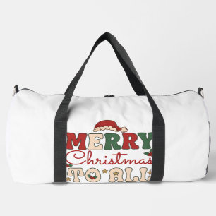 Merry Christmas All Santa Hat Lightning Stars Duffle Bag