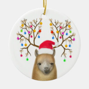 Merry Christmas Alpaca Ornament