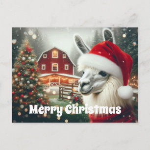 Merry Christmas Alpaca Postcard
