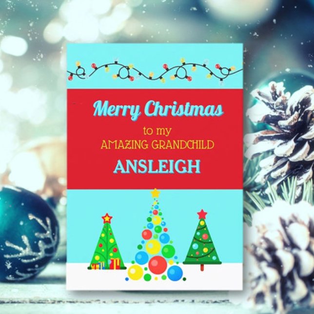 Merry Christmas amazing Grandchild card (Creator Uploaded)
