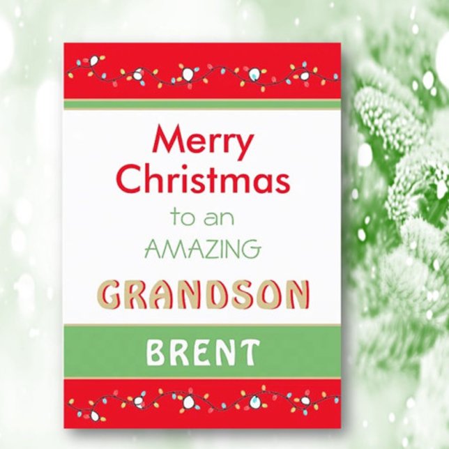 Merry Christmas amazing Grandson card (Creator Uploaded)