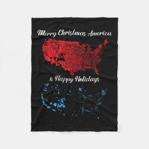 Merry Christmas America And Happy Holidays Electio Fleece Blanket