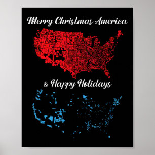 Merry Christmas America And Happy Holidays Electio Poster