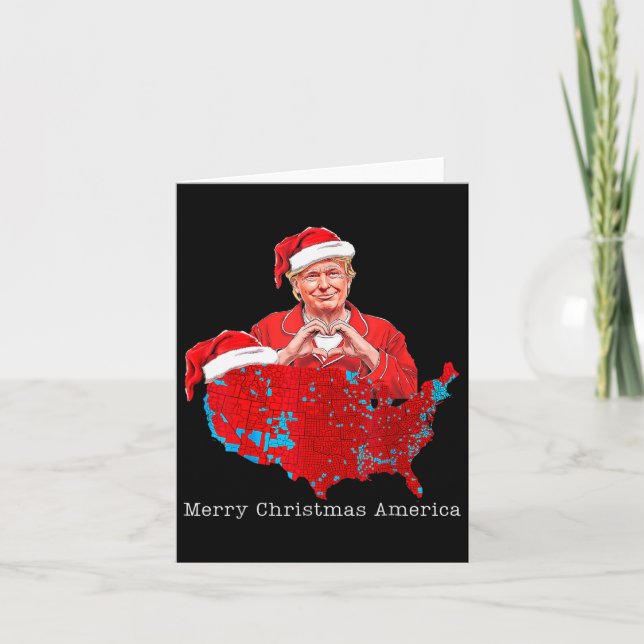 Merry Christmas America Donald Trump Coverage Xmas Card (Front)