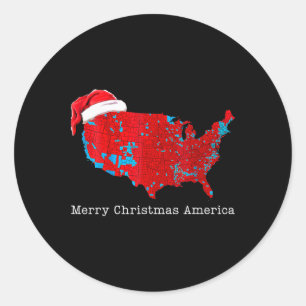 Merry Christmas America Donald Trump Coveragexmas Classic Round Sticker
