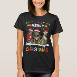 Merry Christmas American Bully Santa Christmas Tre T-Shirt