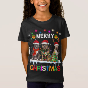 Merry Christmas American Bully Santa Christmas Tre T-Shirt