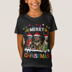 Merry Christmas American Bully Santa Christmas Tre T-Shirt