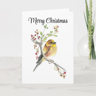 Merry Christmas American Goldfinch Holiday Card