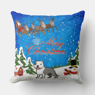 Merry Christmas American Staffordshire Terrier Cushion