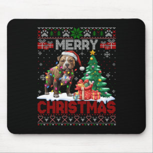 Merry Christmas American Staffordshire Terrier Ugl Mouse Mat