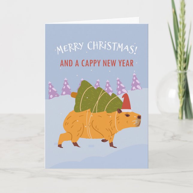 "Merry Christmas and a Cappy New Year" Holiday Card (Front)