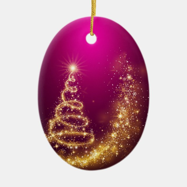 Merry Christmas and a Happy New Year! Ceramic Tree Decoration (Front)