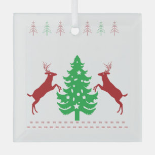 Merry Christmas and a Happy New Year! Glass Tree Decoration