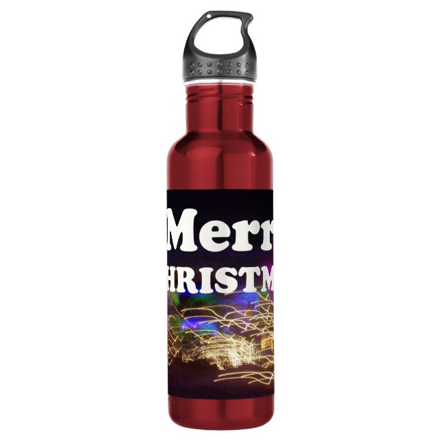 Merry Christmas and a Happy New Year Greetings 710 Ml Water Bottle (Front)