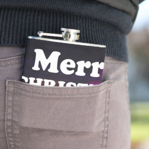 Merry Christmas and a Happy New year greetings  Hip Flask