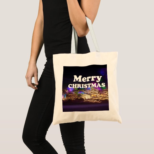 Merry Christmas and a Happy New Year Greetings Tote Bag (Front (Product))