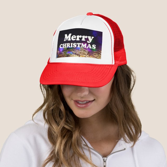Merry Christmas and a Happy New Year Greetings Trucker Hat (In Situ)