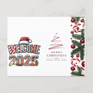 Merry Christmas and a Happy New Year Holiday Postcard