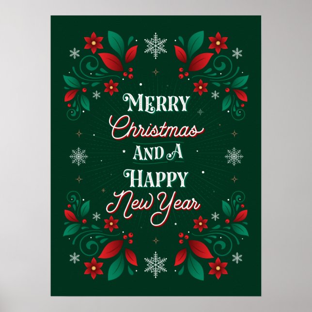 Merry Christmas and a Happy New Year Poster 18x24 (Front)